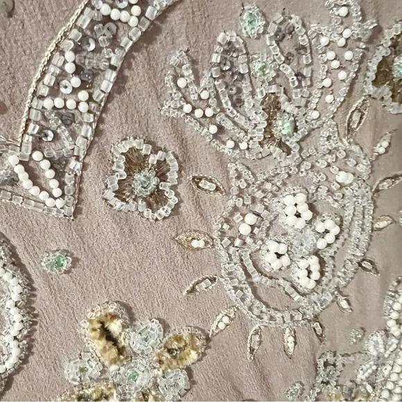 JOVOVICH HAWK Silk Embellished Beaded Dress in Grey size 4‎ - Picture 9 of 10